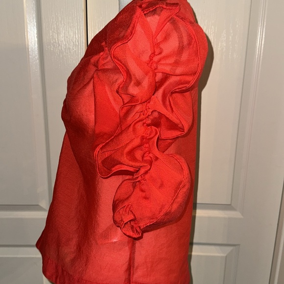 H&M Red Ruffle Top - Size US 10 - Picture 3 of 11